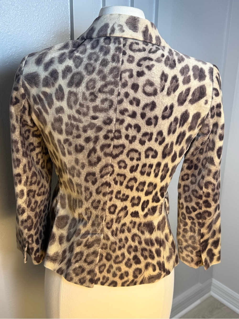 Talbots Petites 6P Leopard Print Blazer Cotton Brown Animal Print Jacket Career - Picture 3 of 11